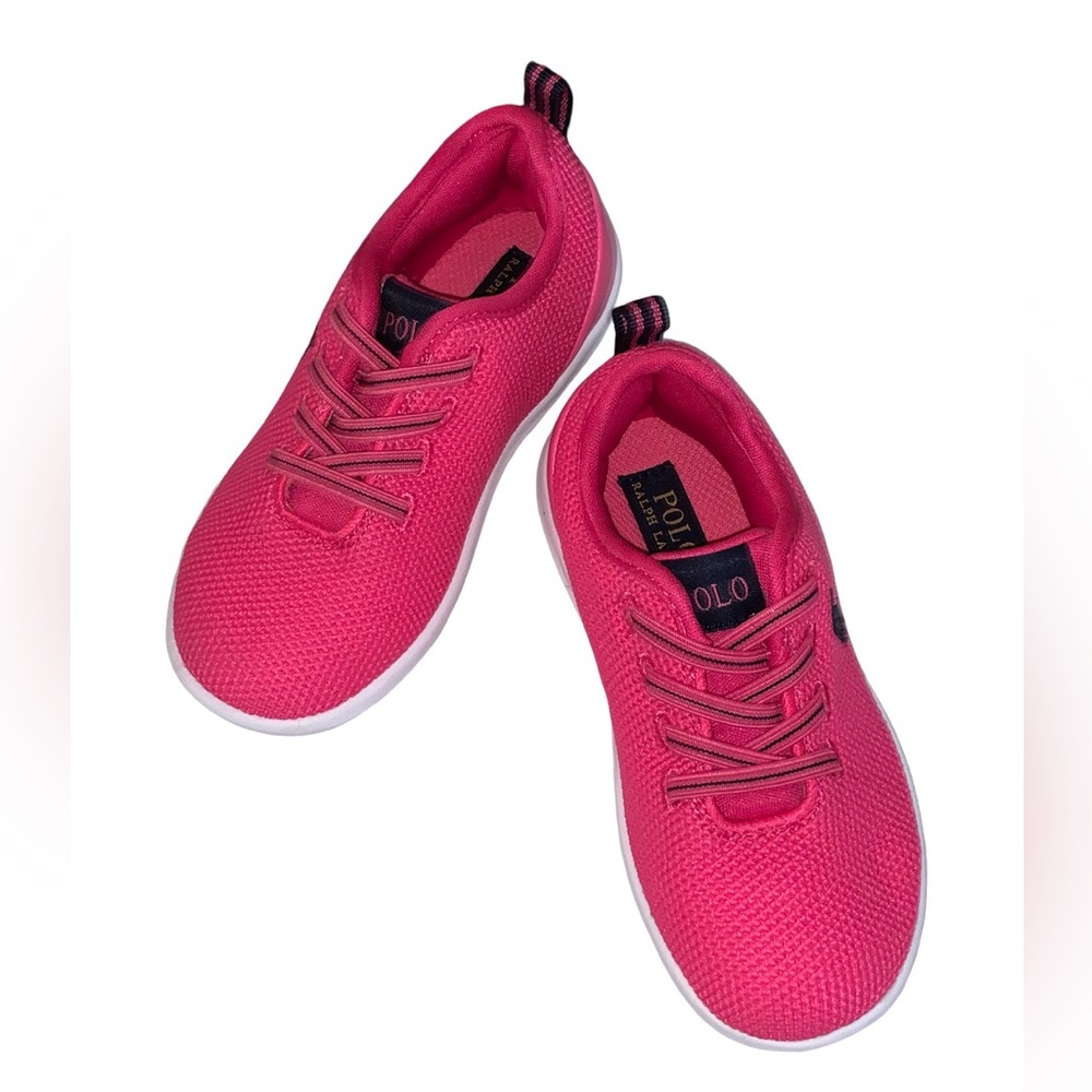 POLO Ralph Lauren Girl’s Pink Sneakers Size 10 Toddler Youth New